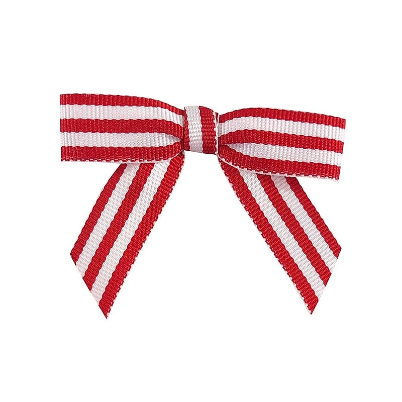 JAM Paper Grosgrain Bows, Red/White, 100/Pack (52640349308) image 1