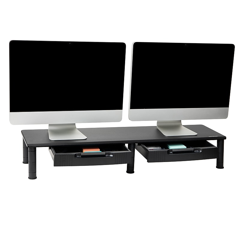 Mind Reader Anchor Adjustable Dual Monitor Stand, Up to 40" Monitors, Black (DUBMODR-BLK) image 1