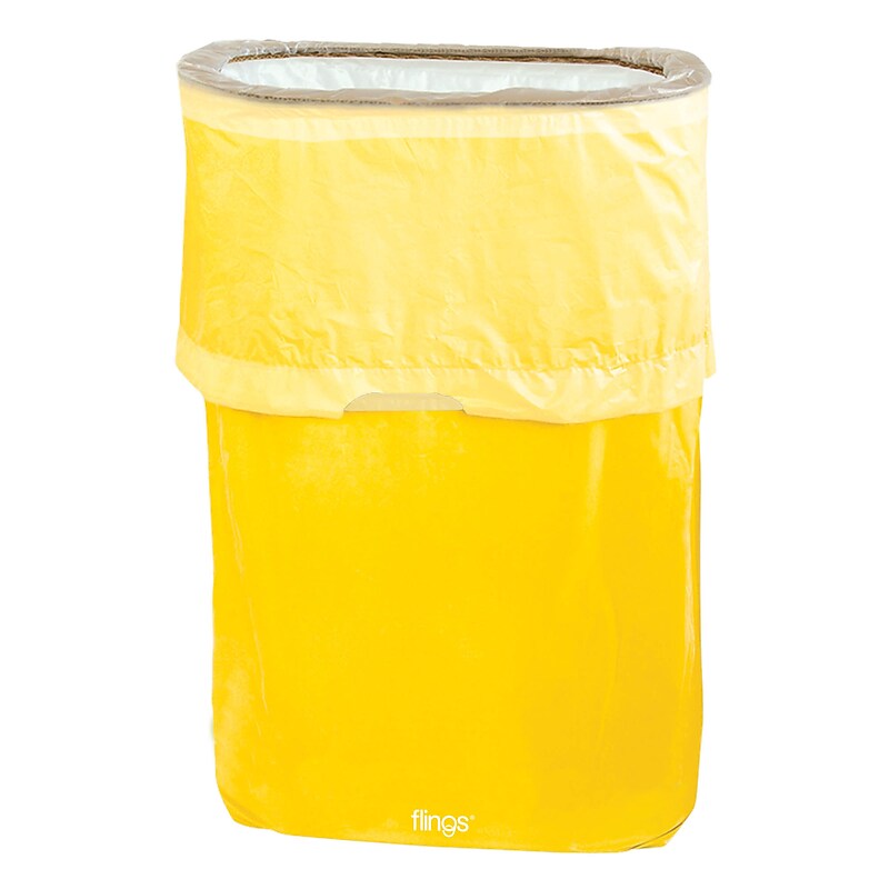 Party City Plastic Indoor/Outdoor Trash Can, 13 Gallon, Yellow (AM130109-09-NS) image 1