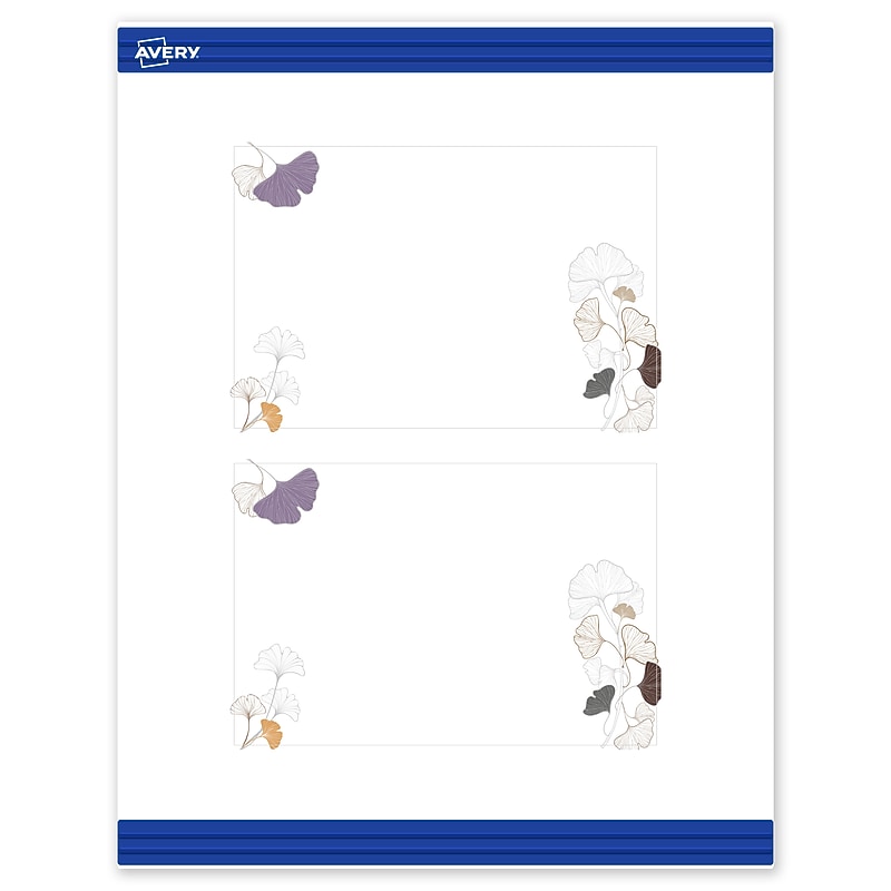 Avery Floral Design Matte Blank Card, White, 20/Pack (S00-F4G) image 1