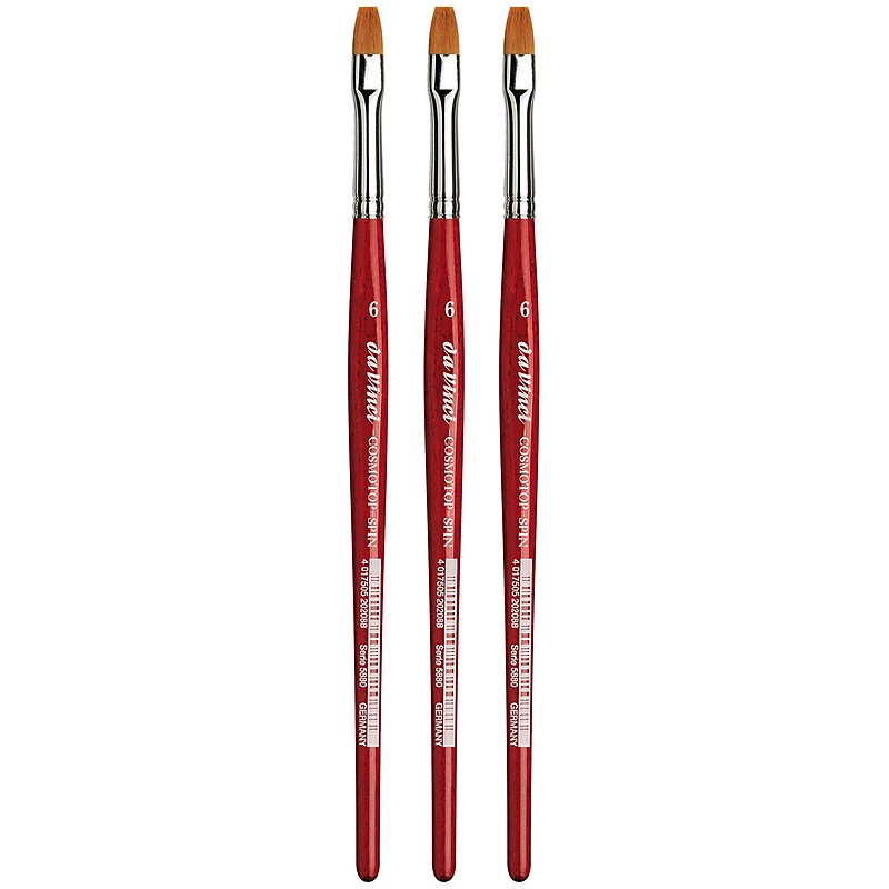 da Vinci COSMOTOP-SPIN Watercolor Synthetic Bristle, Flat Brush, 3/Pack (DVXVA58806-3) image 1