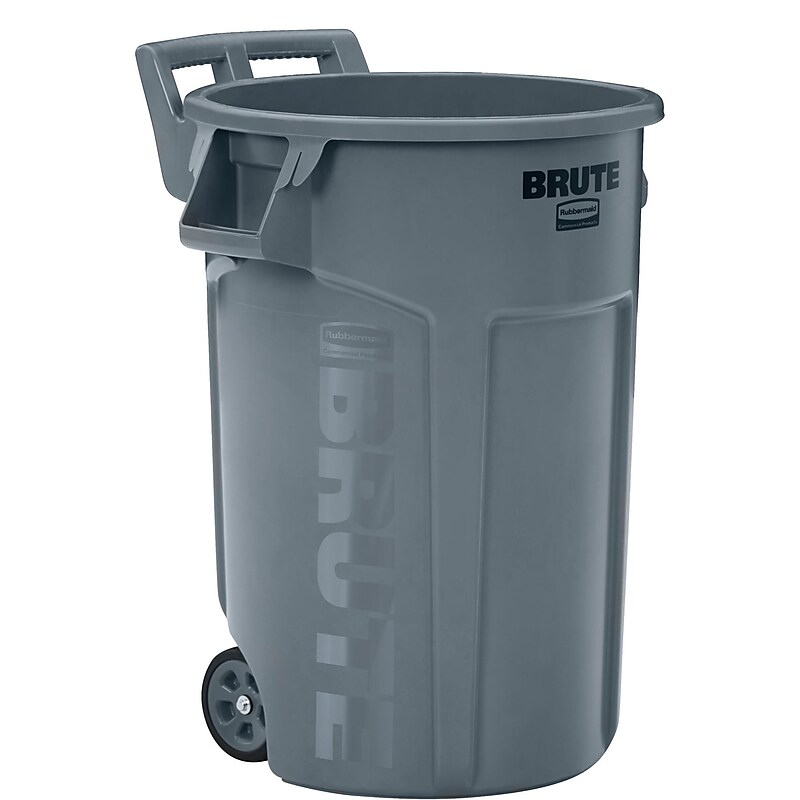 Rubbermaid Resin Indoor/Outdoor Trash Can, 32 Gallon, Gray (RCP2179403) image 1