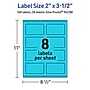 Avery Laser/Inkjet Multipurpose Rectangle Labels, 2" x 3.5", Bright Blue, 160/Pack (94238)~#|#~9C8C0C72-19AD-4968-87EFD7BAB216644E_sc7