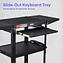 Luxor LEADER 3-Shelf Adjustable Media Utility Cart with Pullout Tray & Drop Leaf Shelves, Black (UCMT1KBDL)~#|#~9C8D0512-709D-438E-A67534DF6216EFFB_sc7