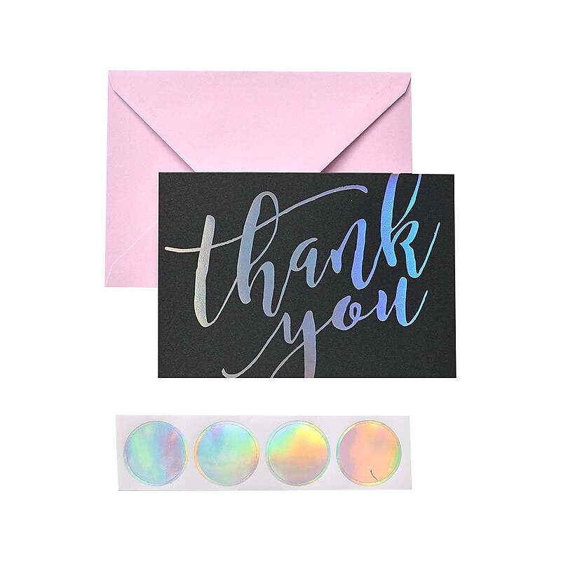 Gartner Studios Roobee Holographic Thank You Cards, 3.5" x 5", Dozen (29409) image 1