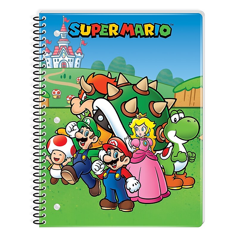 Innovative Designs Super Mario 1-Subject Notebooks, 8" x 10.5", Wide Ruled, 70 Sheets, Multicolored (717842MB-SA) image 1