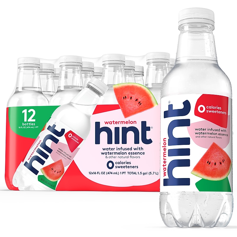 Hint Watermelon Flavored Water, 16 oz., 12/Carton (00035) image 1