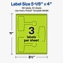 Avery Laser/Inkjet Sealing Labels, 5-1/8" x 4", Bright Green, 120 Labels/Box (19479370714)~#|#~9C9D2D77-77FF-4D0D-8308054EFA386B04_sc7