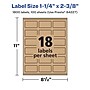 Avery Laser/Inkjet Multipurpose Labels, 2.375" x ", Kraft Brown, 1800/Box (94227)~#|#~9C9F6371-2B46-4DFE-B2096C7847783DCE_sc7