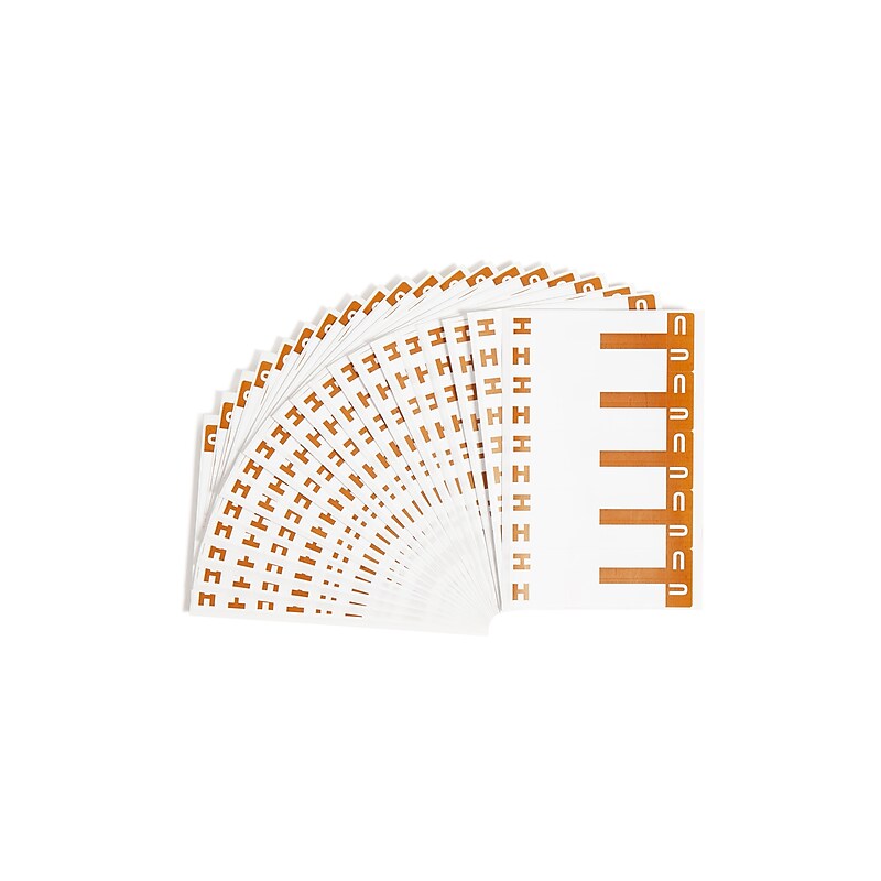 Alphabetical Character Labels, H And U, Dark Brown, 100/Pk image 1