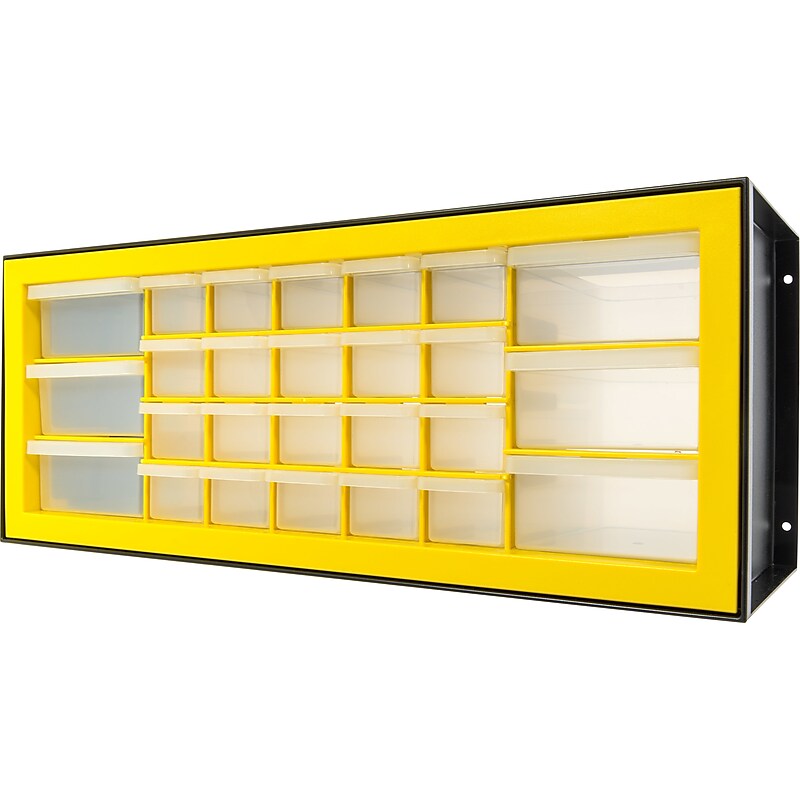 Iris 26-Drawer Desktop Storage Cabinet, Black/Yellow (500175) image 1