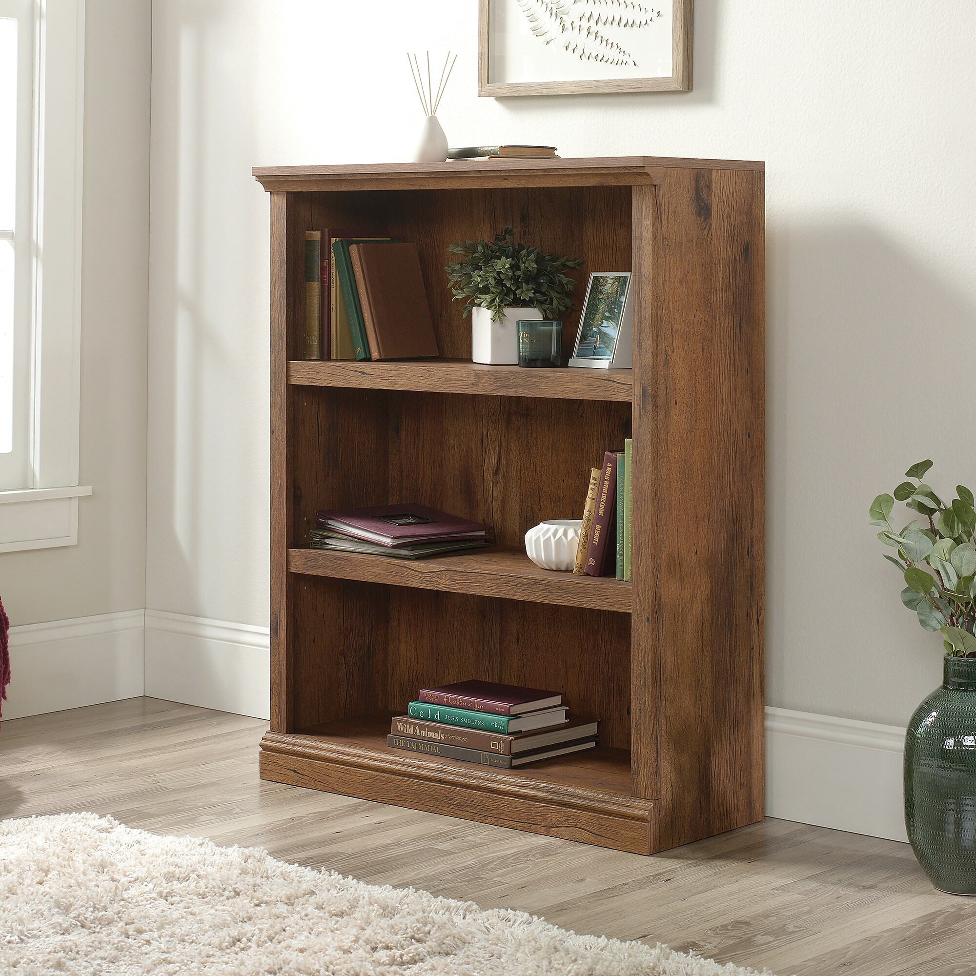 Sauder Select 44″H 3-Shelf Bookcase, Vintage Oak (426425) Sansujyuku sansujyuku.com