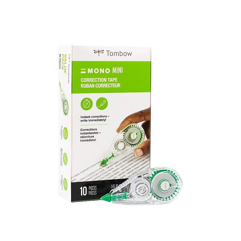 Tombow MONO Mini Correction Tape, White, 10/Pack (68722) image 1