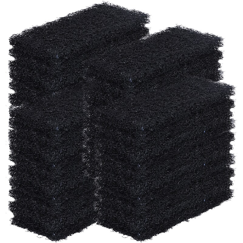 BISON LIFE Heavy Duty Surface Cleaning Scouring Pads, Black, 40 Pads/Pack (BPKH-HSCP-BK-40) image 1