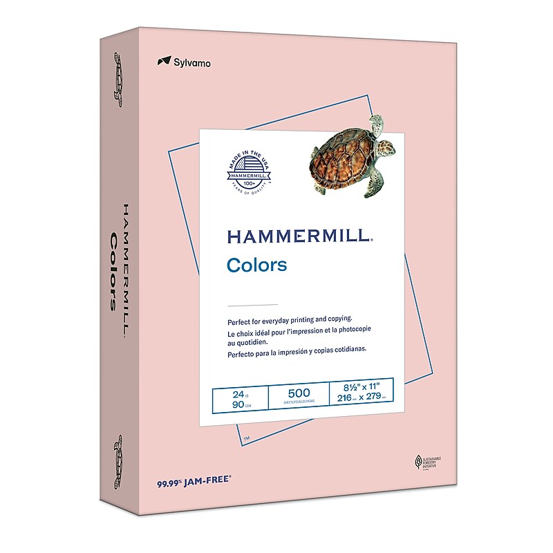 Hammermill Colors 8.5" x 11" Color Printer Paper, 24 lbs. Pink, 500 Sheets/Ream (400730RM) image 1