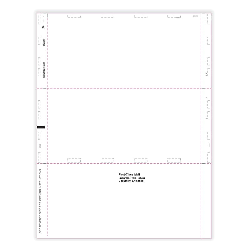ComplyRight 2025 1099 Blank Tax Form, 1-Part, 3-Up, White, 500 (5508B) image 1