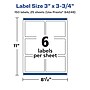 Avery Laser/Inkjet Rectangle Multipurpose Labels, 3.75"  x 3", Glossy White, 150/Pack (94248)~#|#~9CAE2938-4980-401A-A1F054A16120897A_sc7