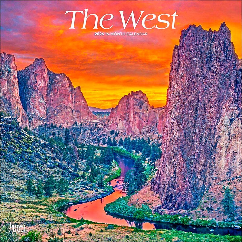 2026 BrownTrout The West 12" x 12" Monthly Wall Calendar (9798330706303) image 1