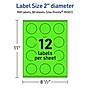 Avery Laser/Inkjet Multipurpose Circle Labels, 2" Dia., Neon Green, 960/Box (94501)~#|#~9CB995D8-5C86-4CCF-A251A9462FF93872_sc7