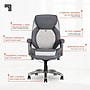 Sharper Image S-600 Active Lumbar Heated Ergonomic Bonded Leather Swivel Executive Massage Chair, Gray (60098-GRY)~#|#~9CC0C26D-5800-43E7-A8723B7B8F322436_sc7