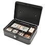 Excello Brands Steel Cash Box with Key Lock, 7 Compartments, Black (CHBX-6112-KY)~#|#~9CC38FDE-93BC-44A5-8B4FA0B387A61C3E_sc7