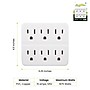 GoGreen Power Wall Tap, 6 Outlet, White, 3/Pack (GG-16000TW)~#|#~9CCEC89C-2D53-4567-9546E99FF74D5FDD_sc7