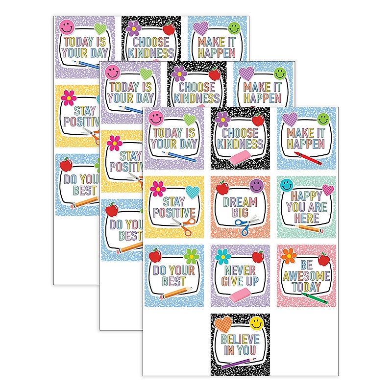 Teacher Created Resources Cool for School Positive Sayings Accents, 30/Pack, 3 Packs/Bundle (TCR9307-3) image 1