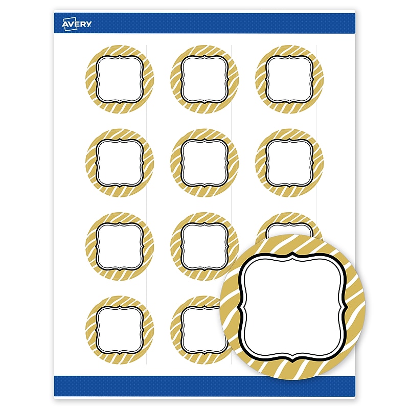 Avery Round Laser/Inkjet Multipurpose Labels, 2" Dia., White, 120/Pack (19479370997) image 1