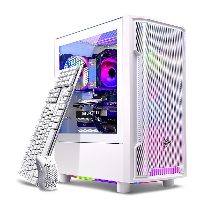 Skytech Archangel 4.5 Gaming Desktop, AMD Ryzen 5 5600X 3.7GHz, NVIDIA Geforce RTX 3050, 1TB SSD, 16GB RAM, Windows 11, White image 1