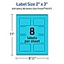 Avery Laser/Inkjet Multipurpose Rectangle Labels, 2" x 3", Bright Blue, 640/Box (94237)~#|#~9CD9D724-36D0-4DF6-9AE1AEF6EC2326B3_sc7
