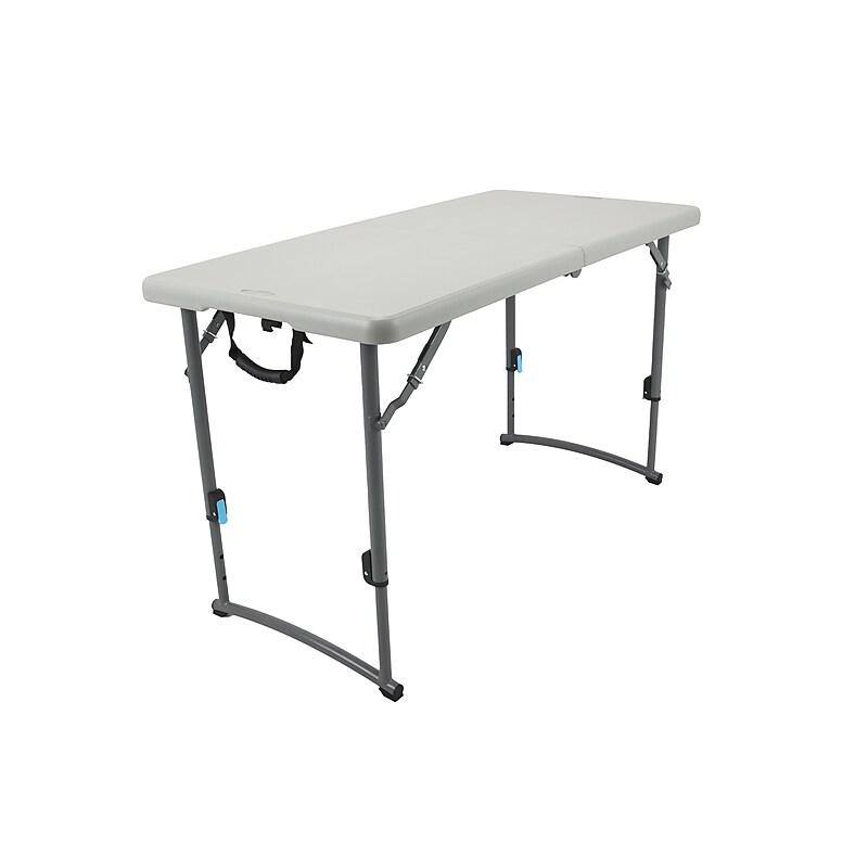 National Public Seating BFHT Series 24" x 48" Fold-In-Half Folding Table, Grey (BFHT-2448A) image 1