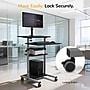 Mount-It! 28"W Adjustable Rolling Computer Work Station with Single Monitor Mount, Gray/Black (MI-7942)~#|#~9CE28372-7499-410E-88FCA5BB21B779BC_sc7