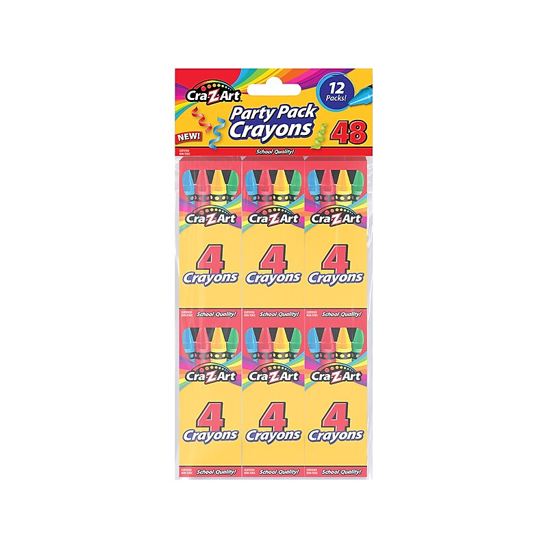 Cra-Z-Art Crayons, Assorted Colors, 4/Box, 12 Boxes/Pack (10217-48) image 1