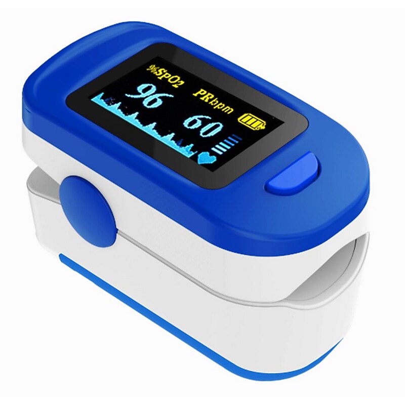 Zewa Deluxe Fingertip Pulse Oximeter, Blue/White (21601) image 1