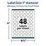 Avery Laser/Inkjet Round Multipurpose Labels, White, 48 Labels/Sheet, 100 Sheets/Pack (94500-TWMP100)~#|#~9CEEDBDC-65B6-4468-8C9E2818875DDD39_sc7