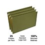 Staples Hanging File Folder, Stright Cut, Legal Size, Standard Green, 25/Box (ST521252/521252)~#|#~9CEF13A0-4698-4D48-BE7D6E622883161F_sc7