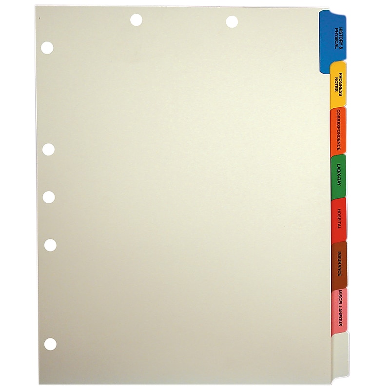 Tabbies Patitent Pre-Printed Cardstock Dividers, 8, Ivory, 40/Set (TAB54505) image 1