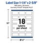 Avery Rectangle Laser Multipurpose Labels, 1-1/4" x 2-3/8", White, 1800/Box (19479399267)~#|#~9CF41997-E520-4001-B54D40DE69C80CF5_sc7