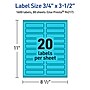 Avery Rectangle Multipurpose Labels, 0.75" x 3.5", Bright Blue, 1600/Box (94217)~#|#~9CF7EB24-1C5F-4789-A8478CA8B908C558_sc7