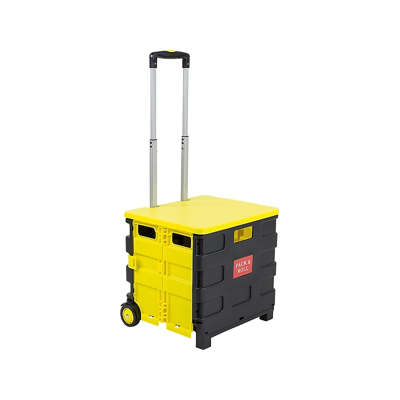 Mount-It! Mixed Materials Mobile Utility Cart, Yellow/Black (MI-905) image 1