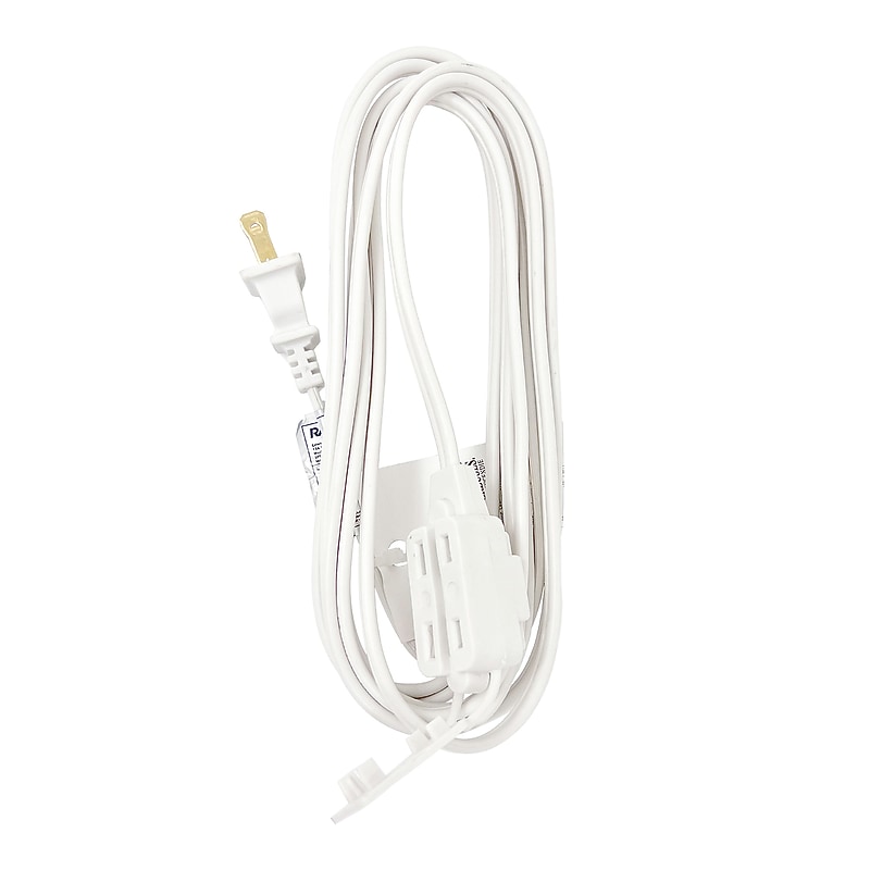 RAYOVAC 9' Extension Cord, 2-Outlet, 16 AWG, White (HM-EC-001-9) image 1
