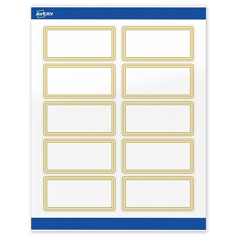 Avery Laser/Inkjet Rectangle Multipurpose Labels, 2" x 4", White, 100/Pack (S00-DHR) image 1