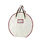 Household Essentials Round Wreath Storage Bag with Handles, White/Red (HH2648-1)~#|#~9D10676C-0E82-4C86-BA71A677FB87B595_sc7
