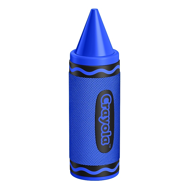 Crayola Wireless Bluetooth Portable Crayon Speaker with FM Radio, Blue (CBT450B) image 1