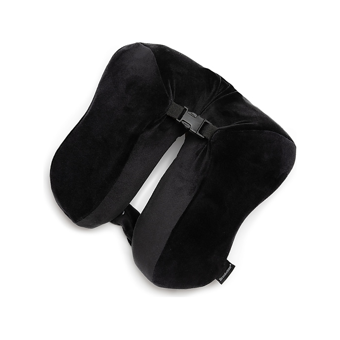 Brookstone Memory Foam Fleece Travel Pillow, Black (BNPM0002