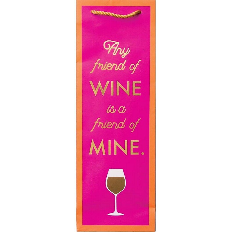 JAM Paper Any Friend of Wine Wine Gift Bags, 3/Pack (52622308413) image 1