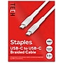 Staples TECH USB-C to USB-C Charging Cable, 3.3 ft., 480 Mbps, White (ST62334)~#|#~9D2BEE0C-9D5A-4163-A17E284C12818E05_sc7