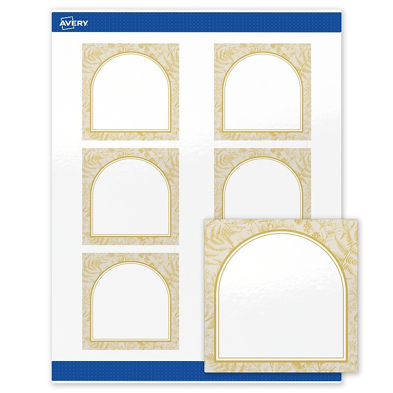 Avery Square Laser/Inkjet Multipurpose Labels, 3" x 3", White, 60/Pack (19479371052) image 1