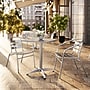 Flash Furniture Lila 23.5" Square  Metal Table Set with 2 Slat Back Chairs, Aluminum (TLH24SQ017BCHR2)~#|#~9D3DE4BA-8E24-4876-934F342846B88102_sc7