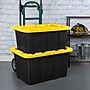 Sterilite 108 Quart Industrial Garage Tote with Snap-on Lid, Plastic, Yellow/Black, 6/Carton (50659Y06)~#|#~9D45D7D3-EE2C-427B-88C69F246D73D7EA_sc7